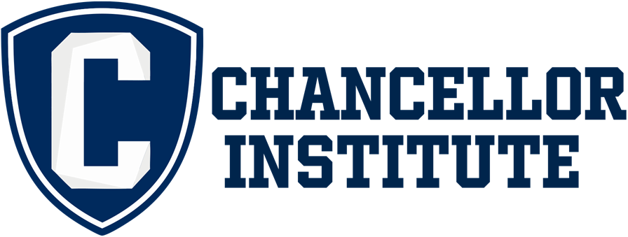 Shield and Text Horizontal Blue